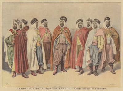 Jefes árabes y tunecinos en París para la visita del zar Nicolás II de Rusia de French School